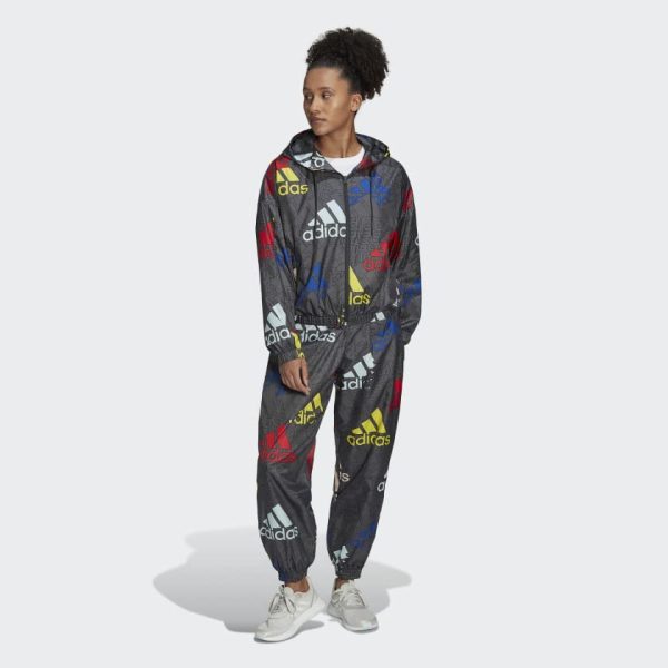 Women's Essentials Multi-colored Logo Windbreaker