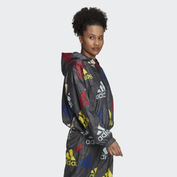 Women's Essentials Multi-colored Logo Windbreaker