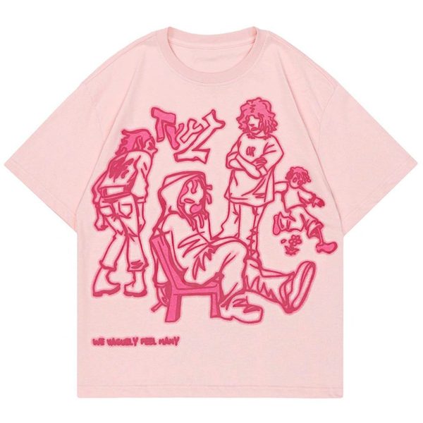 Oversized Graphic Tees Y2k Vintage Tops for Men Women Streetwear Unisex T Shirts