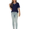 Women 2025 Summer Short Sleeve T-Shirts Crewneck Loose Casual Color Block Fashion Tee Tops