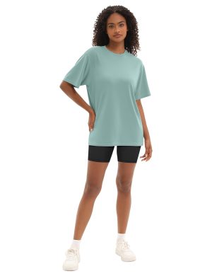 1/5 Pack Workout Oversized T Shirts for Women, Short Sleeve Plus Size Baggy Dry Fit Athletic Gym Shirts Tops Tees