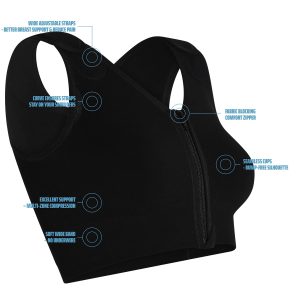 Sophia - Post Surgery Bra with Front Closure Zipper - Compression Surgical Vest by TYTEX