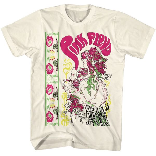 Pink Floyd Psychadelic Tea '66 Marquee London Adult Short Sleeve T Shirt Vintage Style Graphic Tees