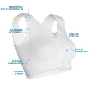 Sophia - Post Surgery Bra with Front Closure Zipper - Compression Surgical Vest by TYTEX