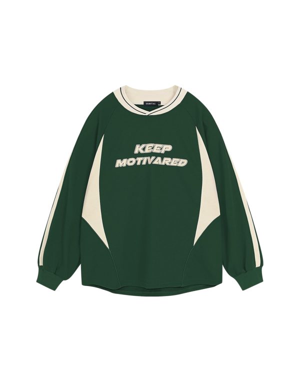 Patchwork Crewneck Sweatshirt Oversized Vintage Letter Long Sleeve T-Shirt Graphic Top for Men Streetwear