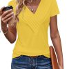 Womens Tshirts Trendy Fashion Tops Short Sleeve V Neck Loose Fit Summer Casual Blouses