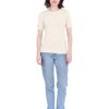 Short Sleeve Crewneck Sweater Top 100% Cashmere Jewel Neck Pullover Tee for Women