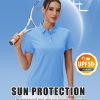 Women's Polos Golf Shirts Short Sleeve UPF 50+ Collared Shirt Quick Dry Tennis Work Athletic Tops
