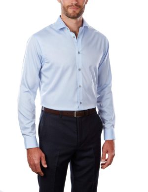 Men's Dress Shirt Regular Fit Non Iron Herringbone
