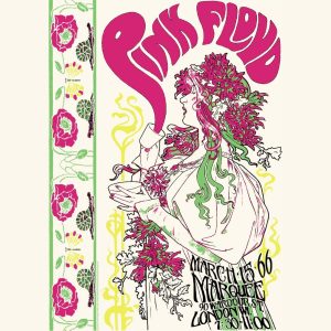 Pink Floyd Psychadelic Tea '66 Marquee London Adult Short Sleeve T Shirt Vintage Style Graphic Tees