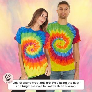 Tie Dye Shirt Women Tops, Tie Dye Shirts for Men, Teens, Tie Dye T Shirts, 100% Cotton in 35 Colors, Sizes S-5XL