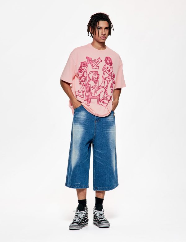 Oversized Graphic Tees Y2k Vintage Tops for Men Women Streetwear Unisex T Shirts
