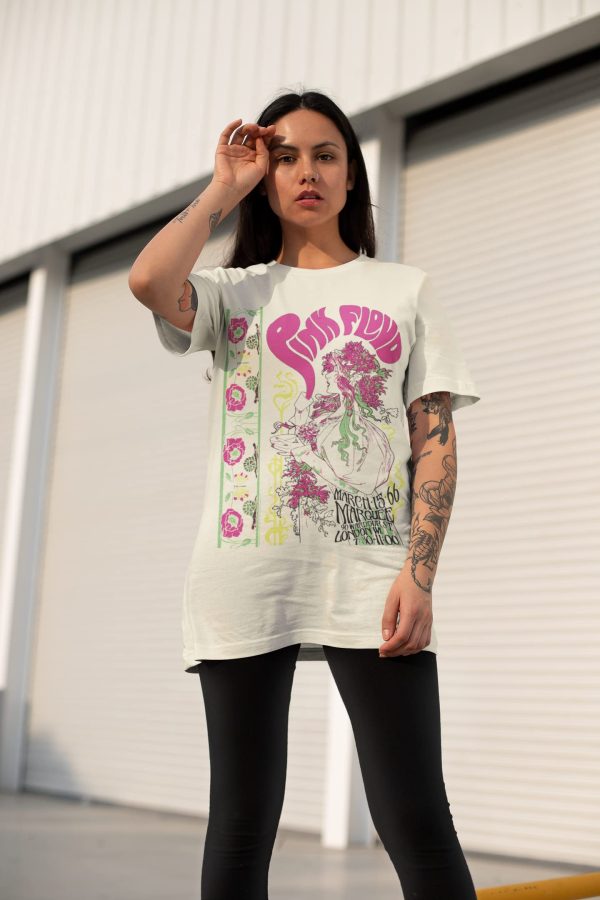 Pink Floyd Psychadelic Tea '66 Marquee London Adult Short Sleeve T Shirt Vintage Style Graphic Tees