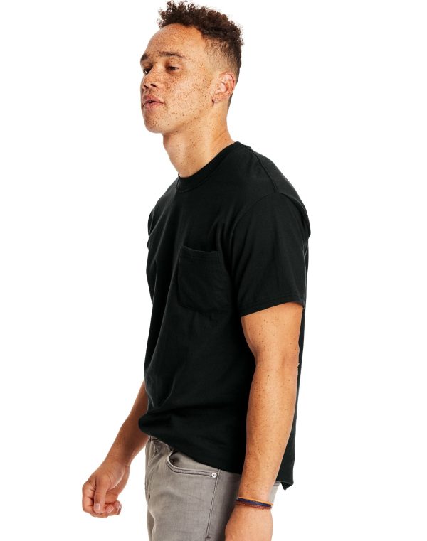 Men's Heavyweight Pocket T-Shirt, Beefy-T Full-Cut Cotton Pocket Tee for Men, Crewneck T-Shirt For Men, 1 or 2 Pack