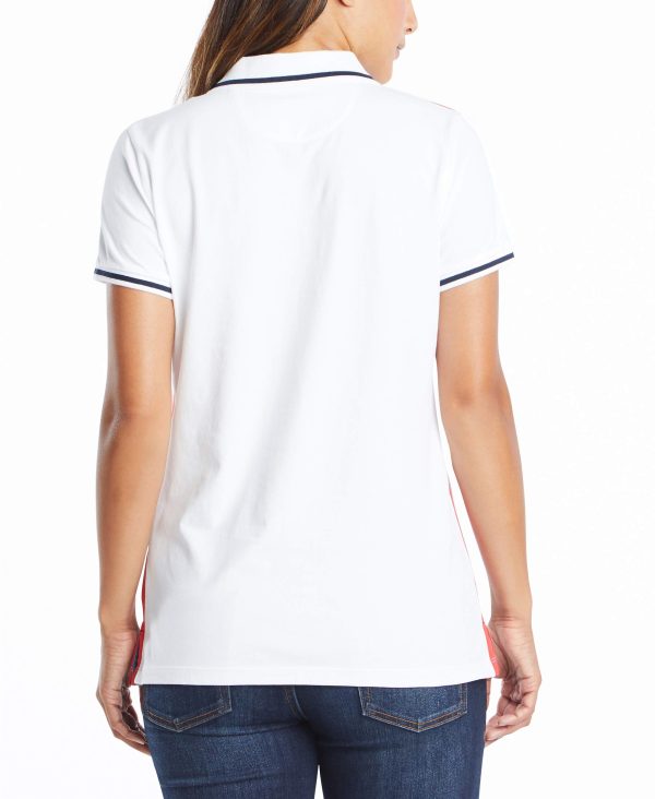 Women's Toggle Accent Short Sleeve Soft Stretch Cotton Polo Shirt