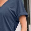 Womens Tops Short Sleeve T Shirt Summer V Neck Casual Top 2025 Spring Cute Basic Trendy Outfits Fashion