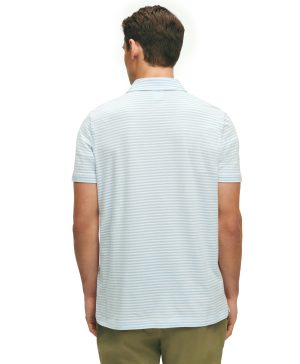 Men's Cotton Jersey Feeder Stripe Short Sleeve Polo