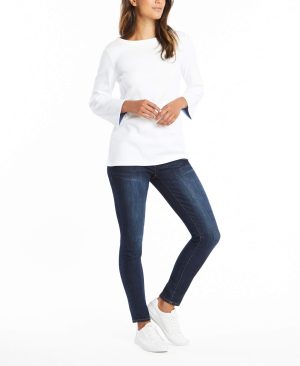 Women's Boatneck 3/4 Sleeve 100% Cotton Shirt