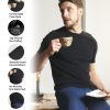 Men's Undershirts Micro Modal Ultra Soft T-Shirts Stretch Moisture-Wicking Crewneck/V-Neck Tees for Men, 3-Pack