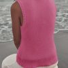 Womens Summer Sweater Vest Sleeveless Ribbed Knit Tank Tops Going Out Casual Basic Scoop Neck Tshirt