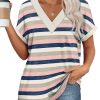 Womens Summer Tops Short Dolman Sleeve Shirts 2025 Fashion V Neck Outfits Clothes