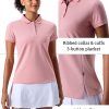 3 Pack Women's Athletic Dry Fit Polo Shirts, Wicking Short Sleeve Collared Golf T Shirt Tennis Tops