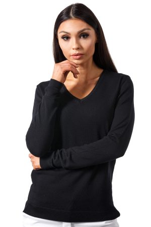 Women's Cashmere Soft Merino Wool V-Neck Sweater Pullover Top