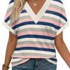 Womens Summer Tops Short Dolman Sleeve Shirts 2025 Fashion V Neck Outfits Clothes