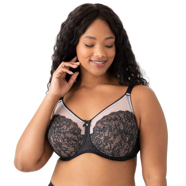 womens Retro Chic Full Figure Seamed Unlined Underwire Bra