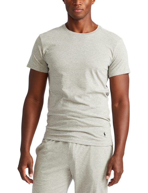 RALPH LAUREN Men's Slim Fit Cotton Crew Undershirts, 3 Pack
