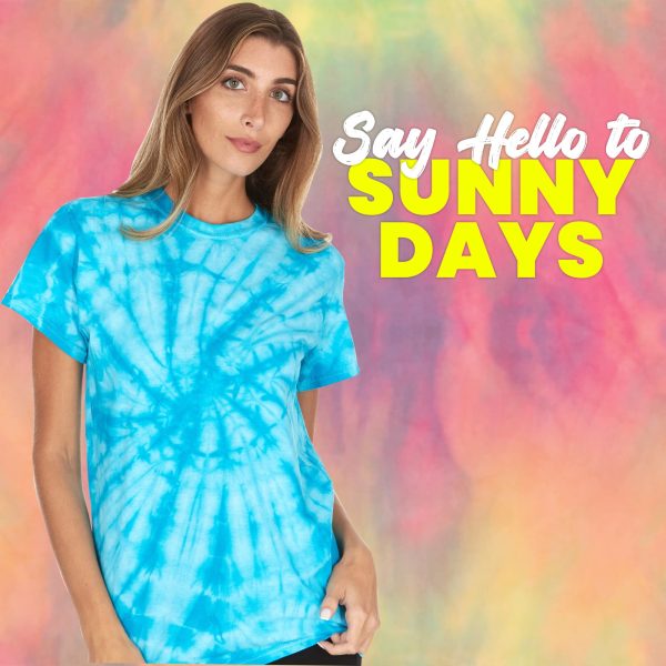 Tie Dye Shirt Women Tops, Tie Dye Shirts for Men, Teens, Tie Dye T Shirts, 100% Cotton in 35 Colors, Sizes S-5XL