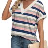 Womens Summer Tops Short Dolman Sleeve Shirts 2025 Fashion V Neck Outfits Clothes