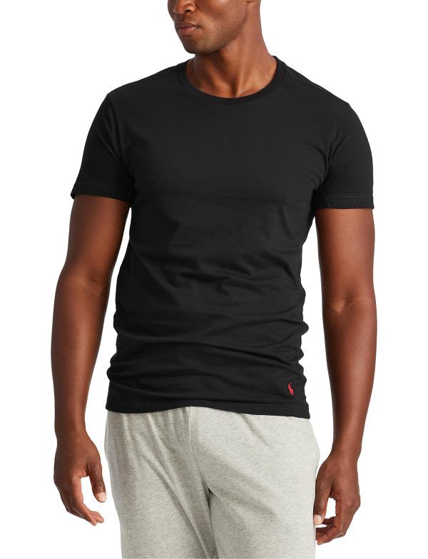 RALPH LAUREN Men's Slim Fit Cotton Crew Undershirts, 3 Pack
