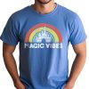 Magic Vibes Magical Castle Unisex T-Shirt|Magic Kingdom Vacation Short Sleeve Tee| Casual Wear (Heather Blue)