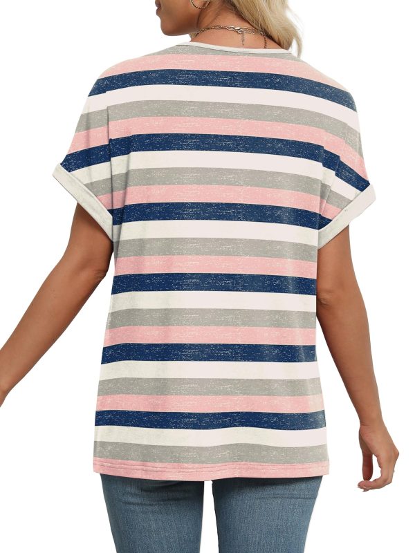 Womens Summer Tops Short Dolman Sleeve Shirts 2025 Fashion V Neck Outfits Clothes