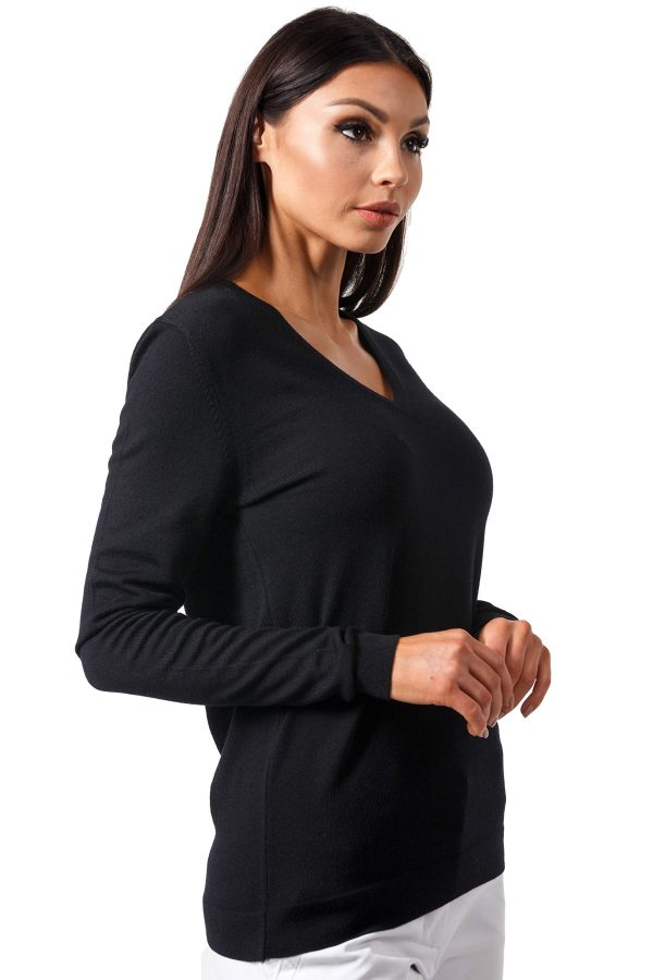 Women's Cashmere Soft Merino Wool V-Neck Sweater Pullover Top