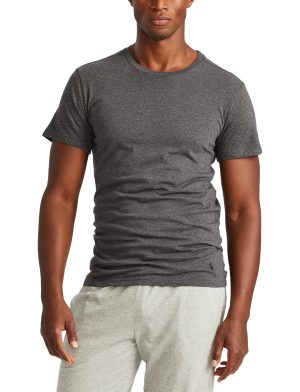 RALPH LAUREN Men's Slim Fit Cotton Crew Undershirts, 3 Pack