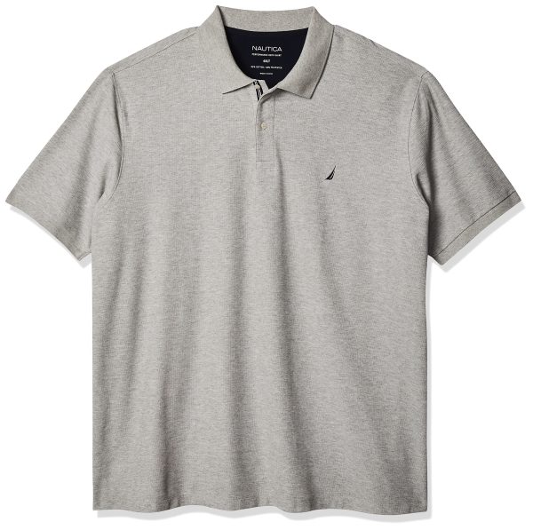 Men's Big and Tall Classic Fit Short Sleeve Solid Performance Deck Polo Shirt