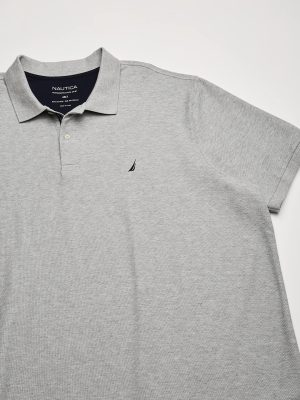 Men's Big and Tall Classic Fit Short Sleeve Solid Performance Deck Polo Shirt