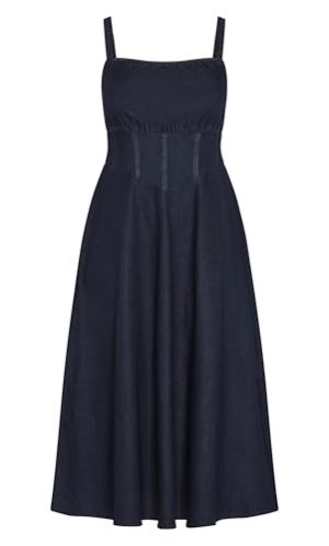 Women's Plus Size Dress - Denim Corset