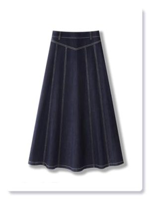 Blue Denim Skirt for Women Summer Waist Midlength Them Look Slim and Elegant
