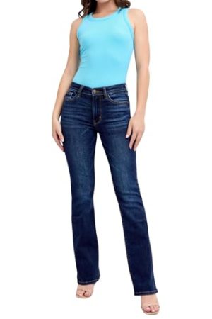 Mid Rise Dark Wash Classic Bootcut, Inseam 32"