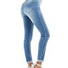 Women's Ripped Boyfriend Jeans Stretch Skinny Jean Trendy Distressed Straight Leg Jeans with Holes