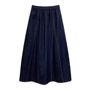 Large Size Flower Denim Skirt for Women in Summer Thin Fat Slim Waist Loose Midlength