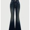 Women's Bell Bottom Jeans Flare Jeans Embroidered Y2K High Waist Pants