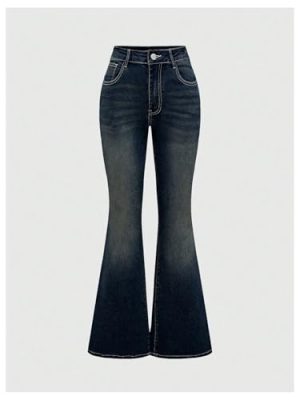 Women's Bell Bottom Jeans Flare Jeans Embroidered Y2K High Waist Pants