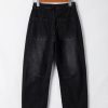 Womens Baggy Barrel Jeans High Waisted Wide Leg Boyfriend Denim Ankle Pants