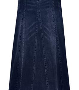 Women's Retro Exposure Button-Fly Packaged Hip A-Line Maxi Long Denim Skirt