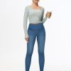 Women's High Waisted Jeggings Pants Stretchy Tummy Control Skinny Jean Leggings with Pockets