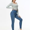 Women's High Waisted Jeggings Pants Stretchy Tummy Control Skinny Jean Leggings with Pockets